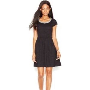 Maison Jules Cap-SleeveEmbellishedJacquard Flared